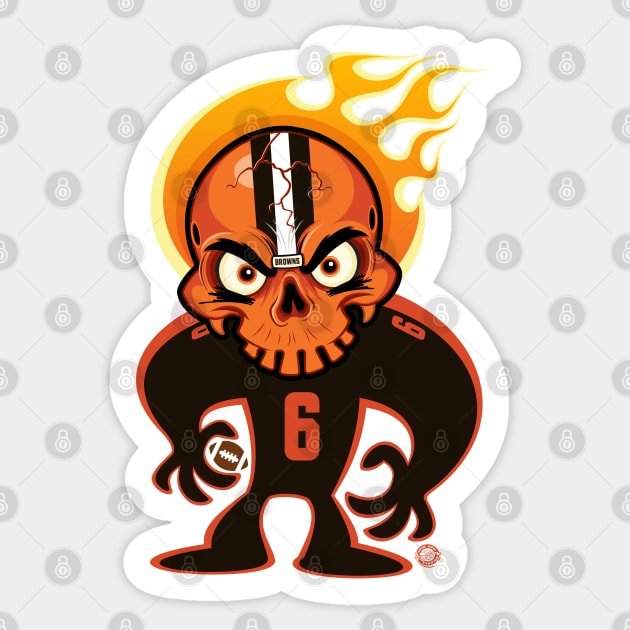 Go Browns SkullyDawg 6 Sticker by Goin Ape Studios